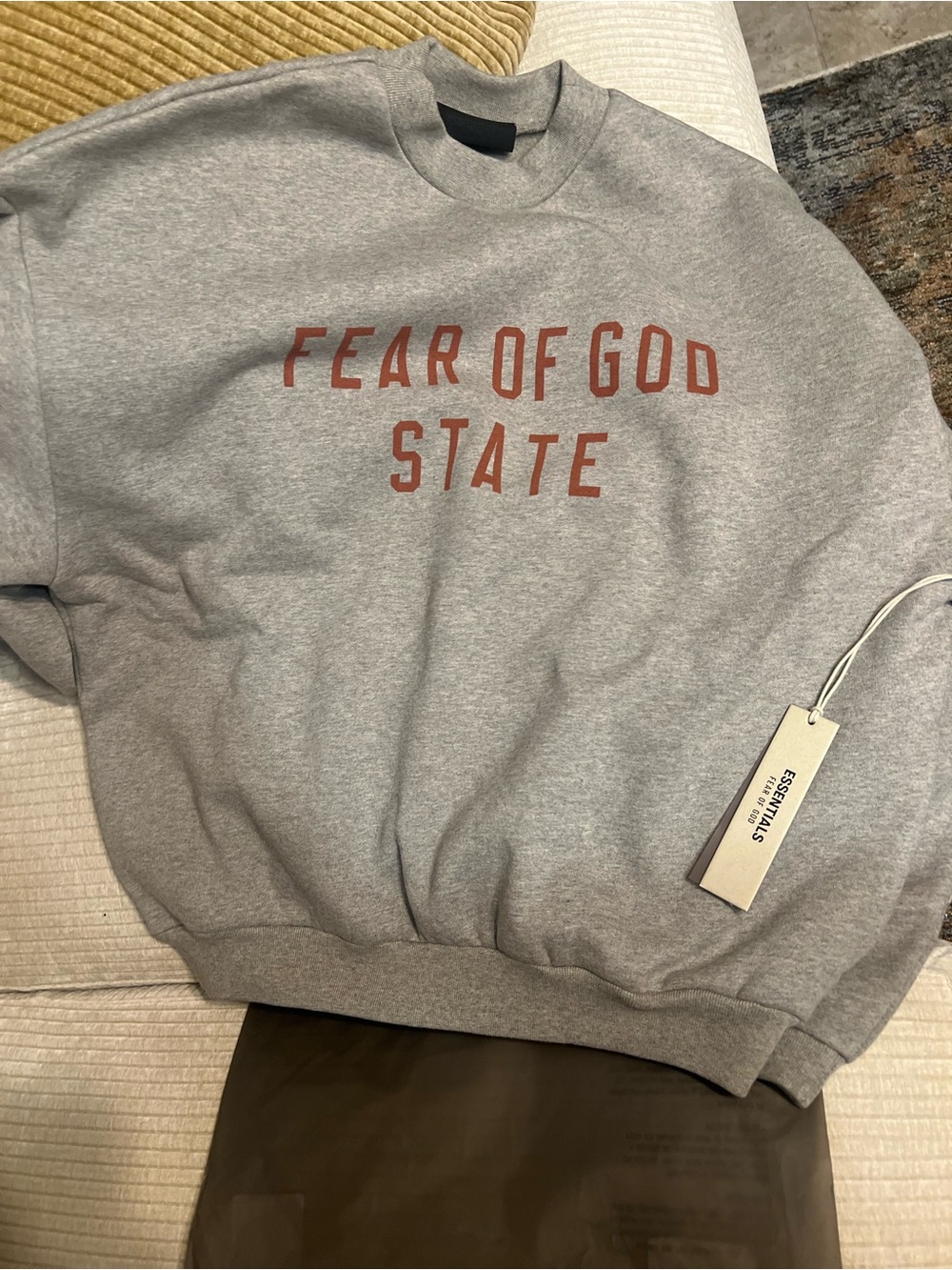 Fear of God Grey Crewneck Sweatshirt with Subtle Logo